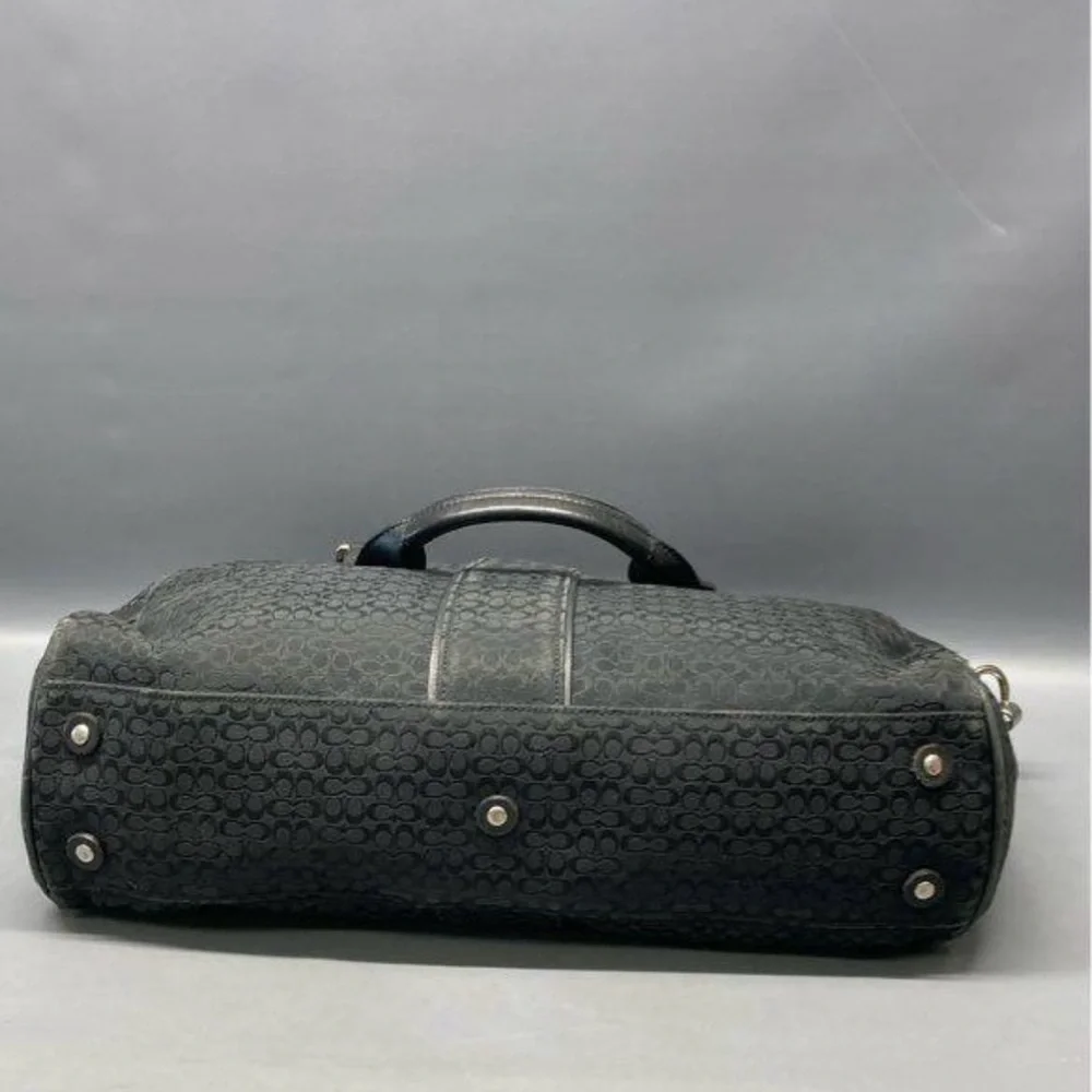 Coach Black Signature Laptop Bag with Detachable Strap